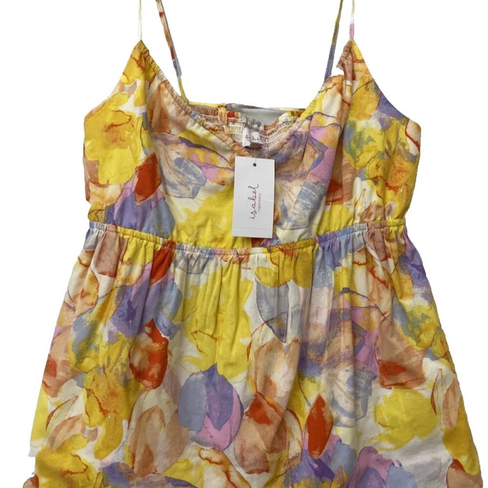 Ingrid & Isabel Women's Size Large Maternity Watercolor Floral Print Tank Top